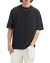 Allsaints Xander Flocked Logo Oversized T-shirt In Carter Grey