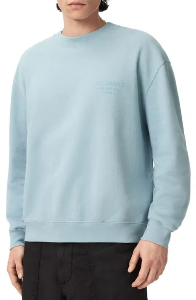 Allsaints Xander Crewneck Sweatshirt In Blue
