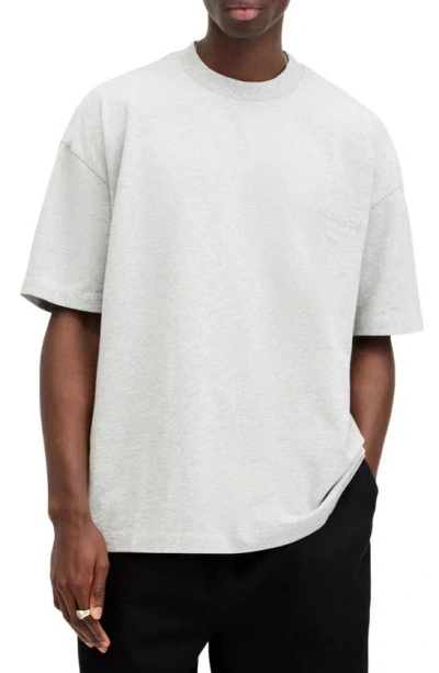 Allsaints Xander Crewneck T-shirt In Grey Marl