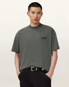 Allsaints Xander Flocked Logo Oversized T-shirt In Green