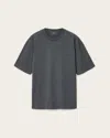 Allsaints Xander Flocked Logo Oversized T-shirt In Gray
