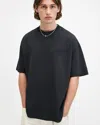 Allsaints Xander Flocked Logo Oversized T-shirt In Carter Grey