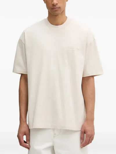 Allsaints Xander Logo-embossed Crew-neck T-shirt In Neutral