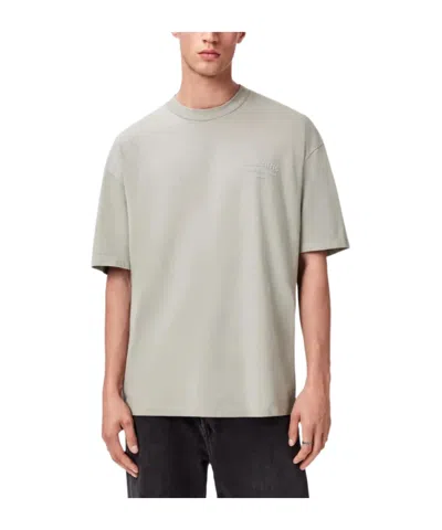 Allsaints Xander Logo-embossed Crew-neck T-shirt In Gray
