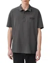 Allsaints Xander Oversized Polo Shirt In Gray
