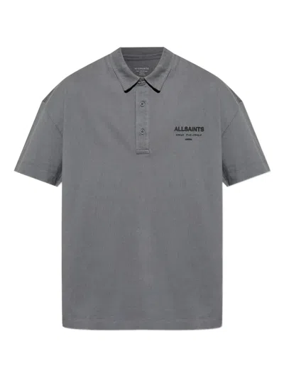 Allsaints Xander Polo Shirt In Gray