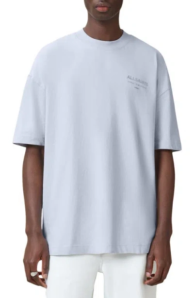Allsaints Xander Short Sleeve Crewneck Graphic T-shirt In Blue