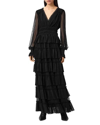Allsaints Xantara Maxi Dress In Black