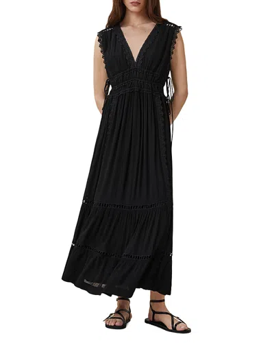 Allsaints Xanthe Lace-trimmed Mini Dress In Black