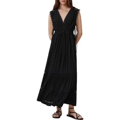 Allsaints Xanthe Lace-trimmed Mini Dress In Black