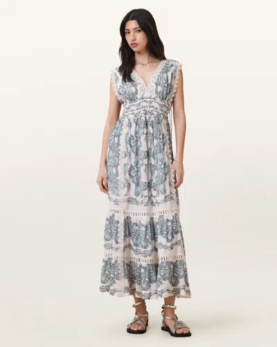 ALLSAINTS XANTHE LACE-TRIMMED MAXI DRESS