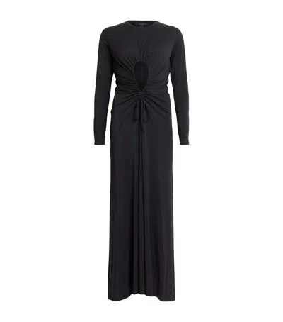 Allsaints Xylia Long-sleeve Maxi Dress In Black
