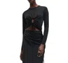 Allsaints Xylia Tie Front Crop Top In Black