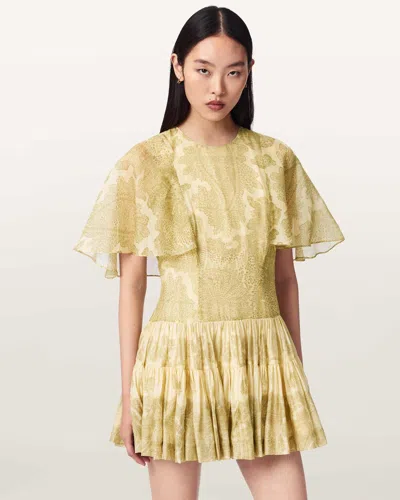 Allsaints Yanna Slim Fit Tiered Mini Dress In Multi