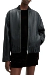 Shop Allsaints Yara Leather Bomber Jacket