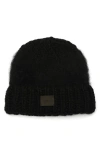 Allsaints Yarn Mix Knit Beanie In Black