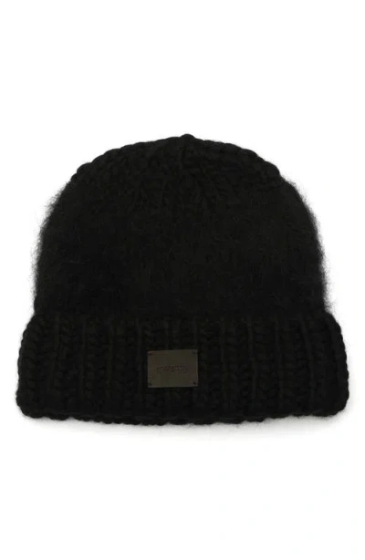 Allsaints Yarn Mix Knit Beanie In Black