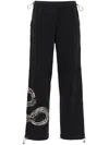 Allsaints Yas Twill-hose Mit Perlendetail In Schwarz