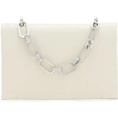 Allsaints Yua Leather Clutch In Desert White