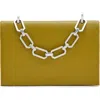 Allsaints Yua Leather Clutch In Sap Green