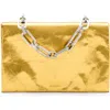 Allsaints Leather Yua Clutch Bag In Warm Gold