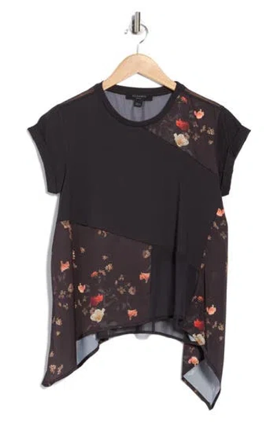 Allsaints Zala Colorblock Cap Sleeve Top In Black