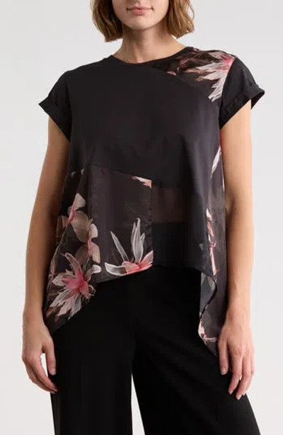 Allsaints Zala Colorblock Cap Sleeve Top In Black
