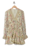 ALLSAINTS ALLSAINTS ZAPHIA FLORAL LONG SLEEVE TIERED DRESS