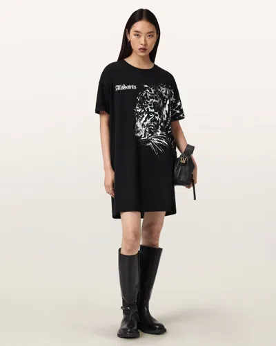 Allsaints Zaya Mini T-shirt Dress In Black
