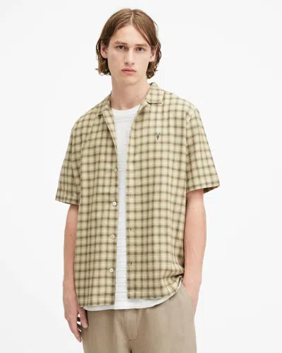 Allsaints Zeke Short Sleeve Relaxed Fit Shirt In Yellow