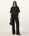 Allsaints Zenni Mid Rise Wide Leg Trousers In Black