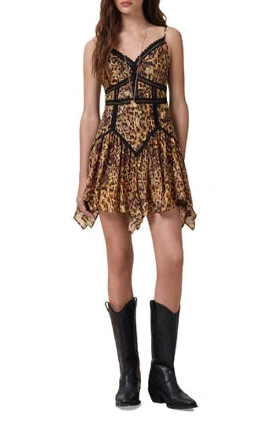 ALLSAINTS ALLSAINTS ZIA LACE INSET HANDKERCHIEF HEM MINIDRESS