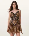 Allsaints Zia Leopard Print Dress In Evia Golden Brown