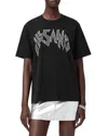 Allsaints Womens Zinc Logo-print Cotton T-shirt Black In Black