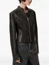 Allsaints Zip-front Leather Jacket In Black