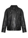 Allsaints Zip-up Biker Jacket In Black