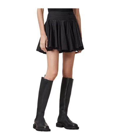 Allsaints Zipper Skirt In Black