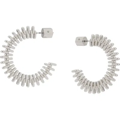 Allsaints Zipper Tooth Hoop Earring In Metallic