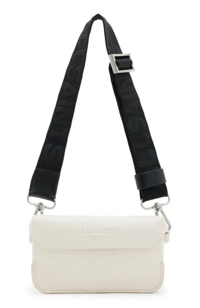 Allsaints Leather Zoe Crossbody Bag In Desert White