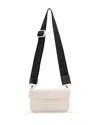 Allsaints Womens Desert White Zoe Logo-debossed Leather Cross-body Bag In Desert White