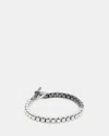 Allsaints Zoe Sterling Silver Box Chain Bracelet In Warm Silver/black
