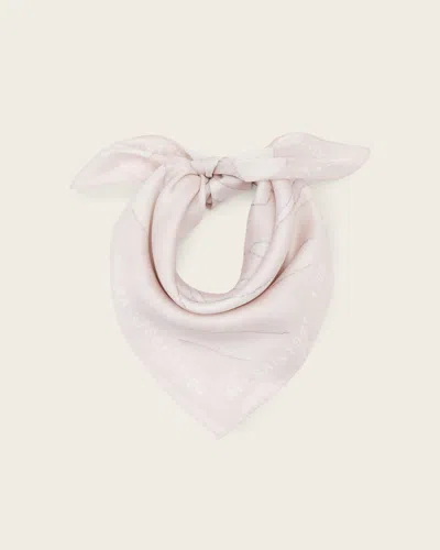 Allsaints Zoey Square Silk Scarf In White