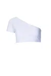 Allsisters Pyramid Bikini Top In White In Blue