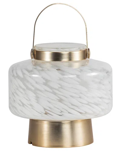 Allsop Home & Garden 5.9in Square Portable Glass Led Lightkeeper Lantern In Gold