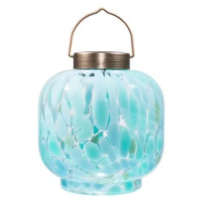 Allsop Home & Garden Cabin Solar Lantern Handblown Glass In Green