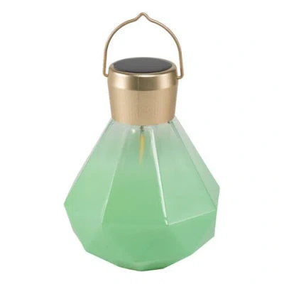 Allsop Home & Garden Gem Solar Lantern Handblown Glass In Green