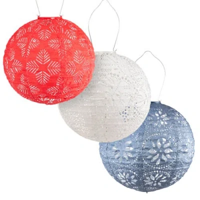 Allsop Home & Garden Soji Stella Red White Blue Solar Lantern 3-pack In Multi