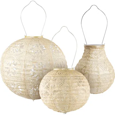 Allsop Home & Garden Soji Stella Solar Lantern Multi-shape 3-pack In White