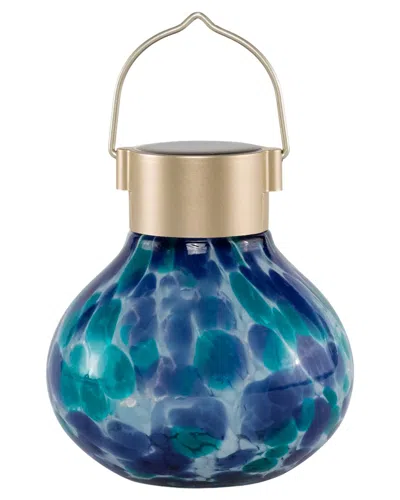 Allsop Home & Garden Solar Glass 5in Tea Lantern In Blue