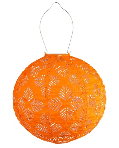 Allsop Home & Garden Stella Brights Geo Palm 12in Solar Lantern In Orange
